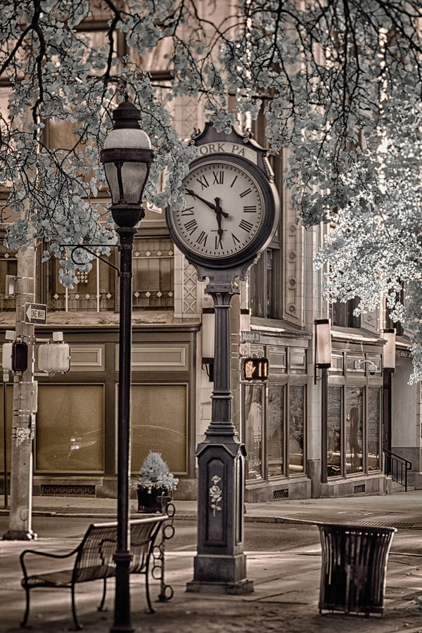 Clock On Street Photograph
