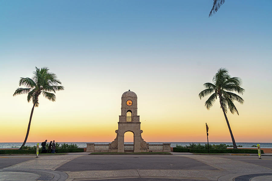 Clock Tower In Palm Beach Digital Art by Laura Zeid