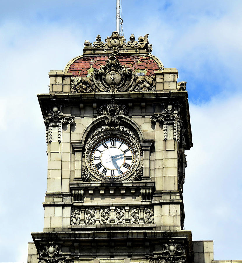 Clock Tower on Philadelphia Watch Case Company in Riverside New Jersey Photograph by Linda Stern