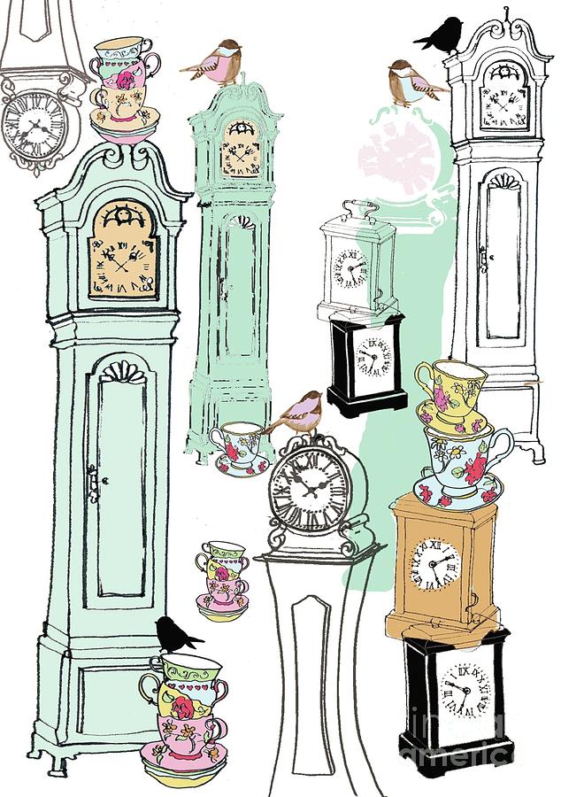 Tea Mixed Media - Clocks by Anna Platts