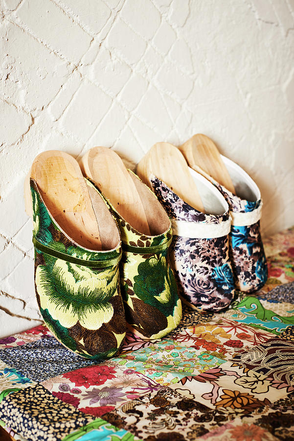 Clogs With Floral Uppers Photograph by Catherine Gratwicke