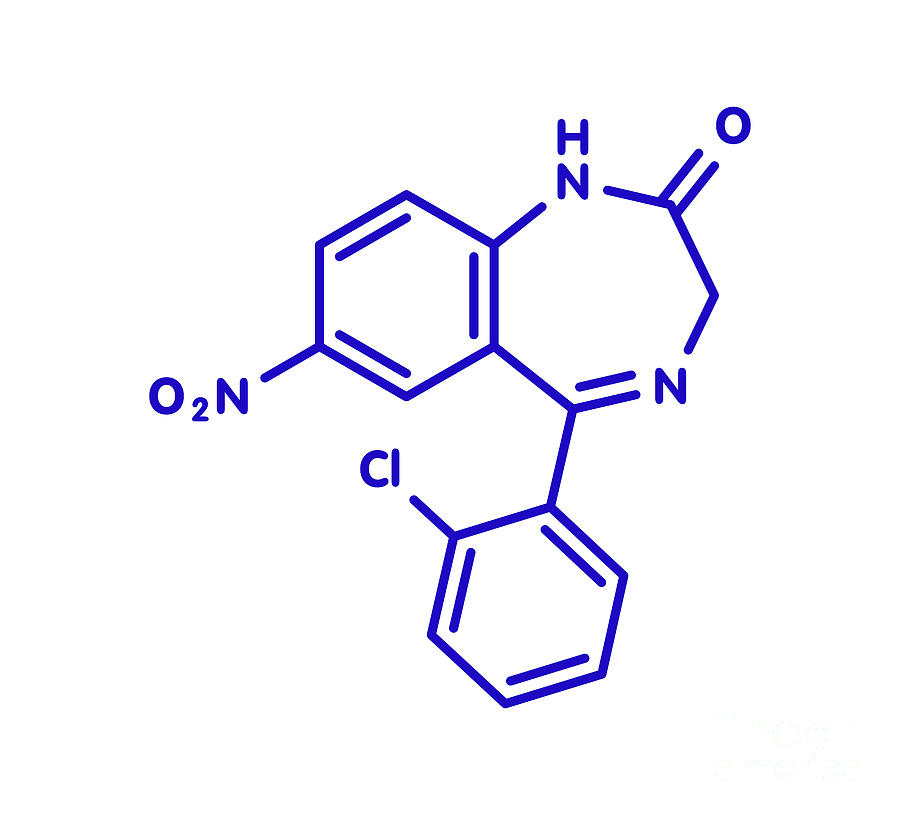 Clonazepam Benzodiazepine Drug Molecule Photograph by Molekuul/science ...