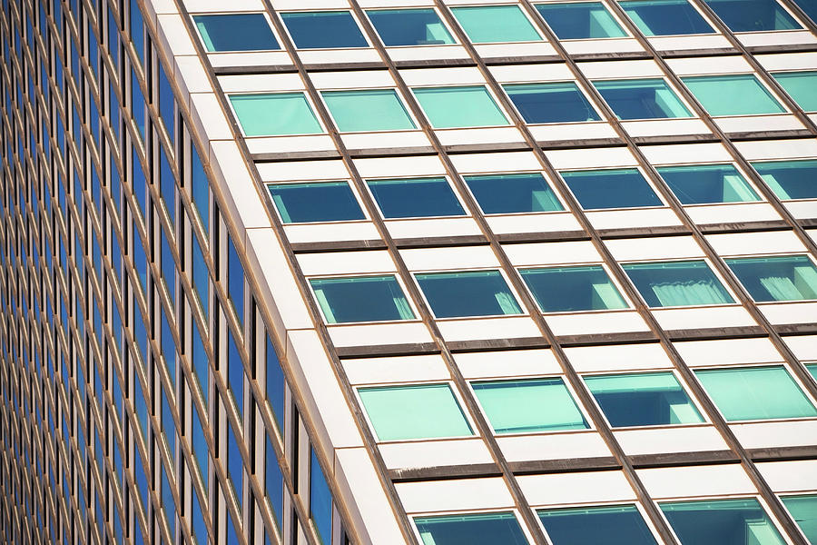 Abstract Digital Art - Close Up Angled View Of Office Block by Ditto