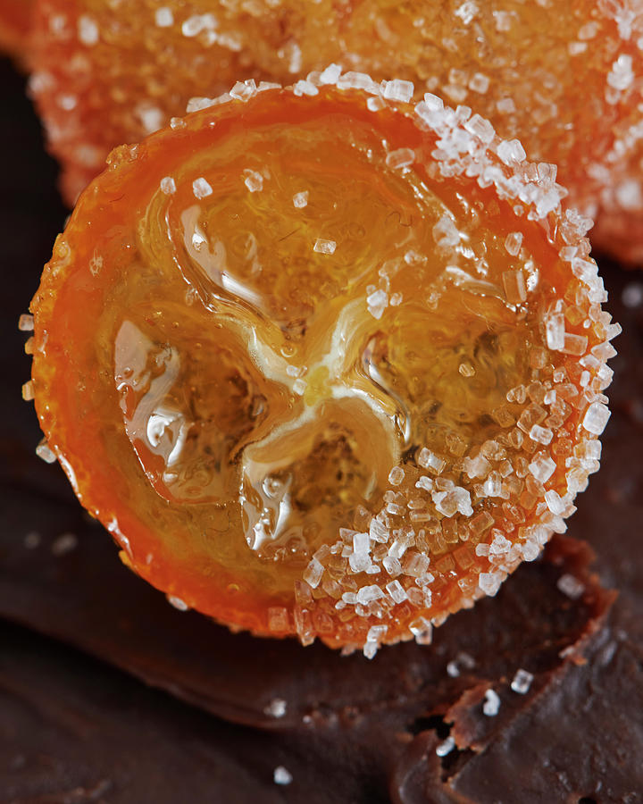 Close-up Of A Candied Kumquat Slice Photograph by Hannah Kompanik