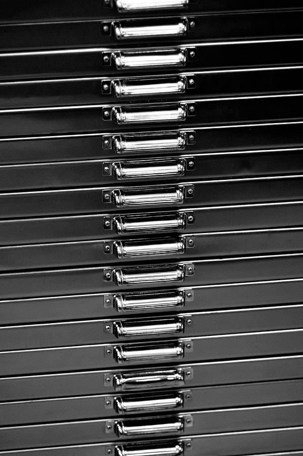 Close Up Of A Metal Filing Cabinet Photograph by Eddy Joaquim