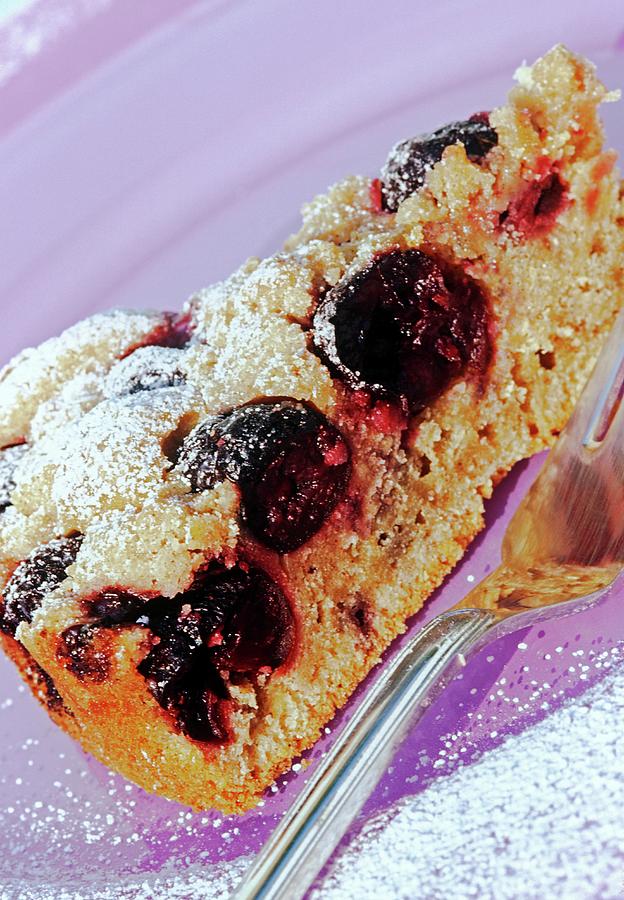 Close Up Of A Slice Of Cherry Cake Photograph by Burgess, Linda