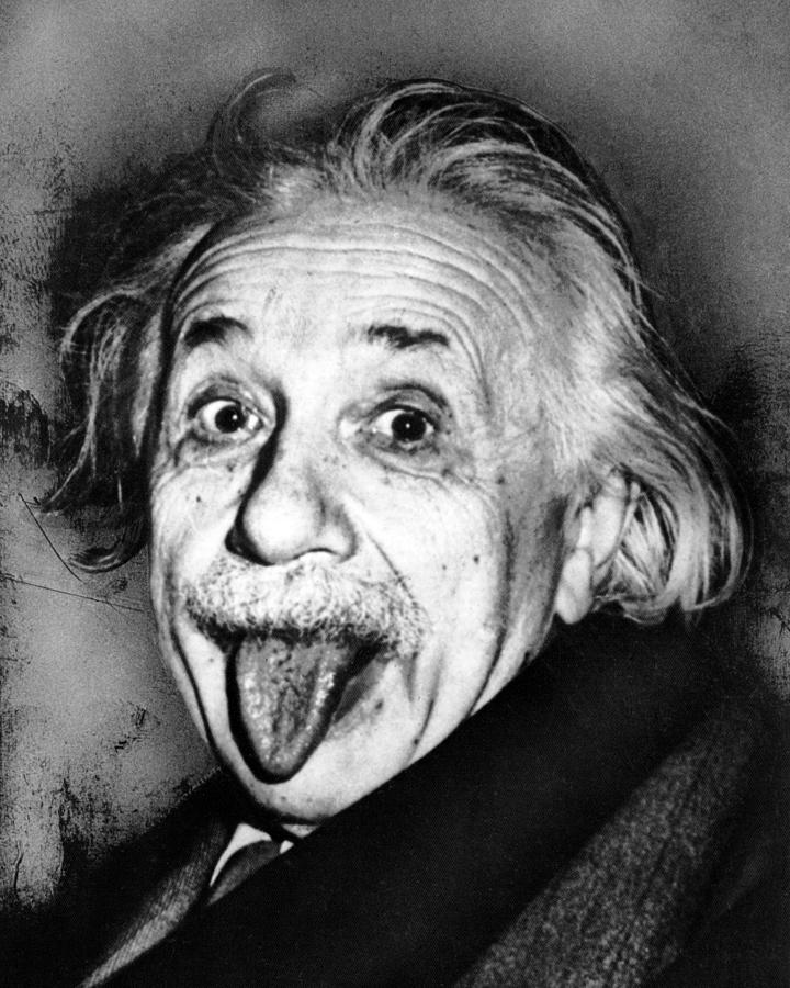 Albert Einstein Photograph - Close-up Of Albert Einstein Sticking Out His Tongue by Globe Photos