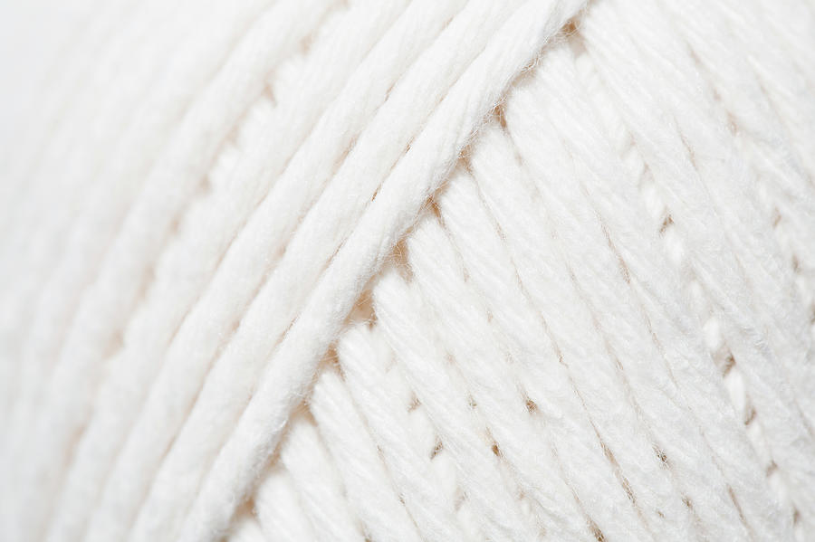 Close-up Of Ball Of White Yarn Photograph by Kristin Lee