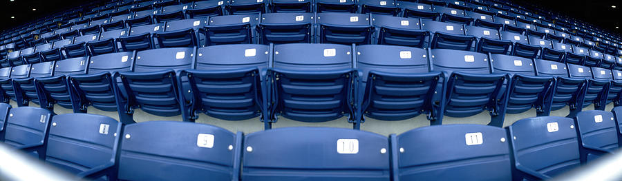 Close-up Of Blue Empty Seats Of Shea Photograph by Panoramic Images