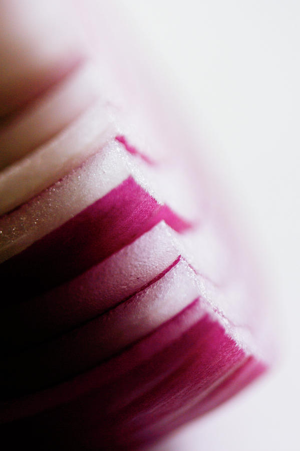 Close Up Of Cutted Red Onion Photograph by Michelle Shinners