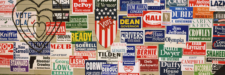 Close-up Of Election Posters On A Wall Photograph by Panoramic Images