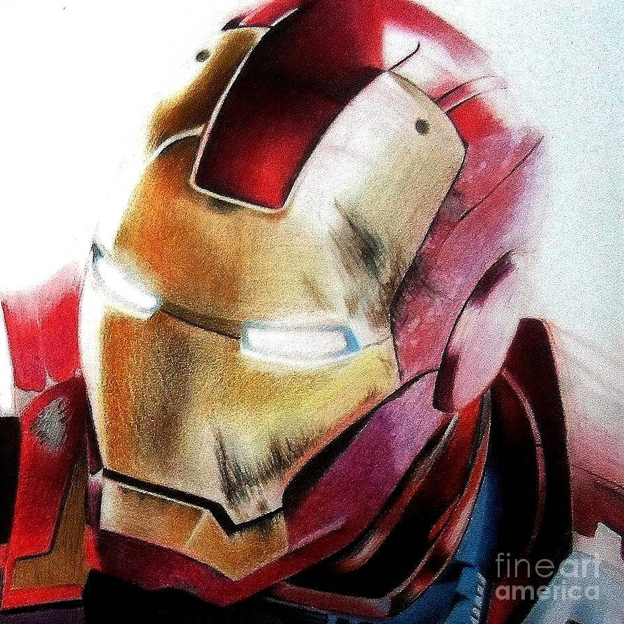 Close Up Of Iron Man Drawing By William Mckay