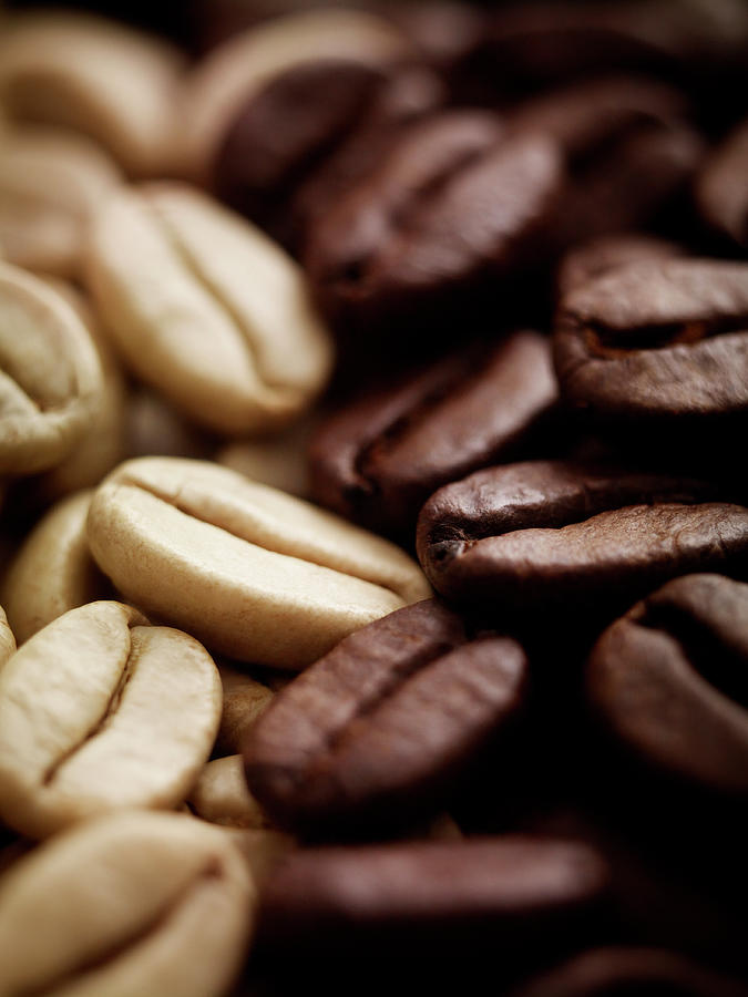Close Up Of Light And Dark Coffee Beans Photograph by Adam Gault