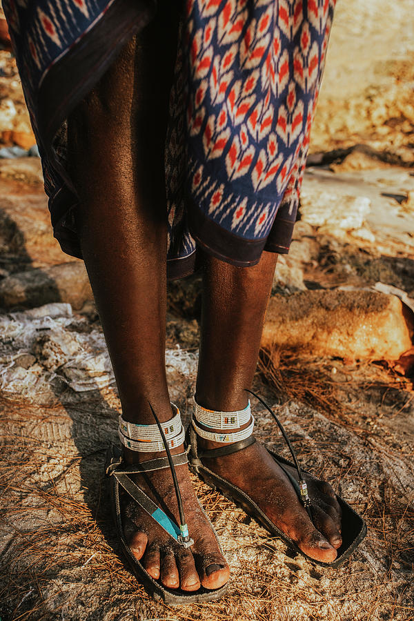 Close Up Of Maasai Shoes Made From Old Tyres Photograph by Cavan Images ...