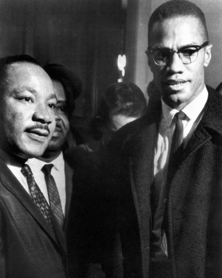 Close-up Of Martin Luther King Jr. And Malcolm X Looking Away ...