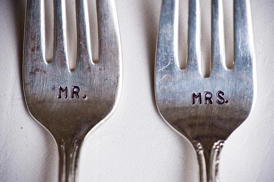 Close-up Of Mr. And Mrs. Forks At Photograph by Ikonica Close-up Of Mr. And Mrs. Forks At Photograph by Ikonica