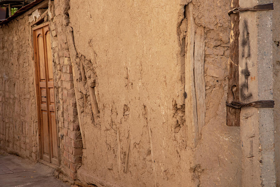Close up of old wall and door, Old Town Tashkent, Uzbekistan Photograph by Karen Foley