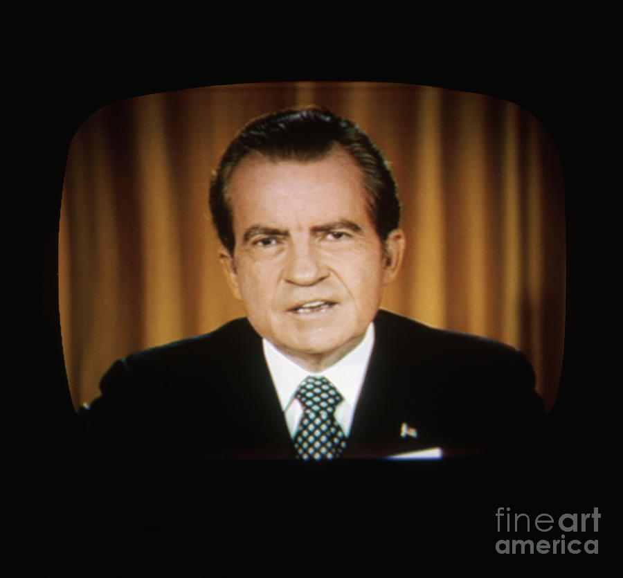 Close Up Of Richard Nixons Tv Address Photograph by Bettmann