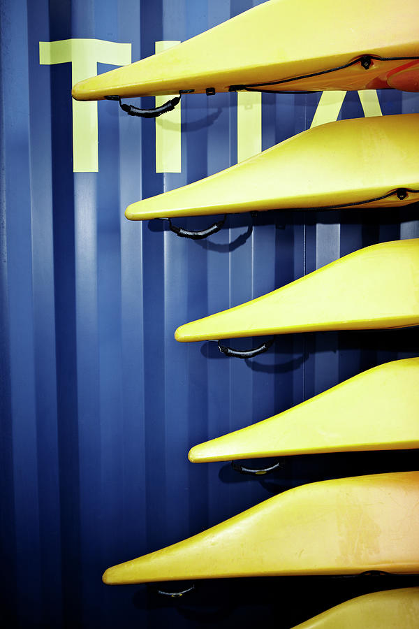 Close Up Of Stacked Kayaks Photograph by Henrik Weis