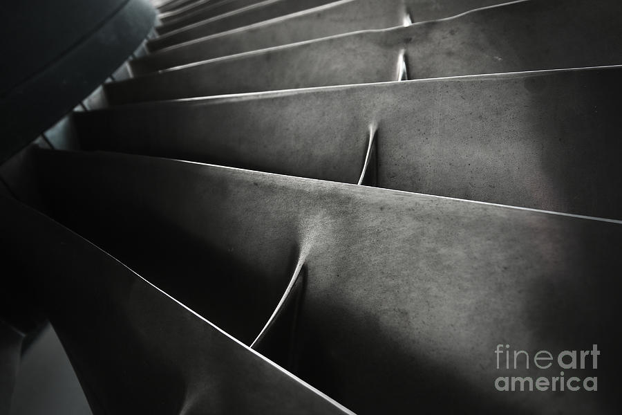 Close-up Of Turbine Fan Blades Photograph by Aristotoo