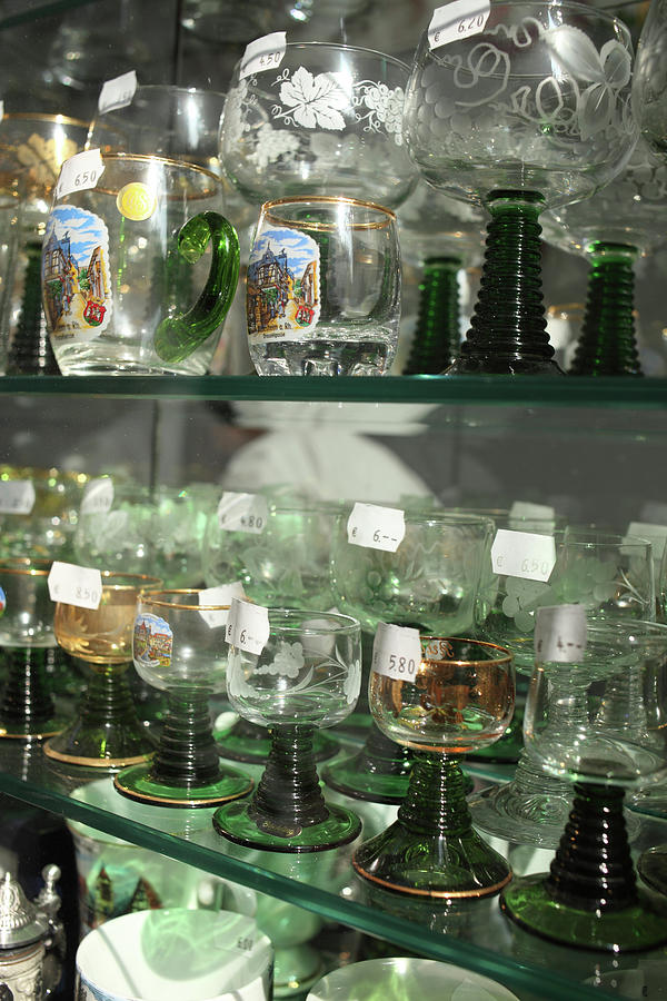 Close-up Of Various Type Of Wine Glasses With Price Tags Photograph by Jalag / Thomas Bernhardt