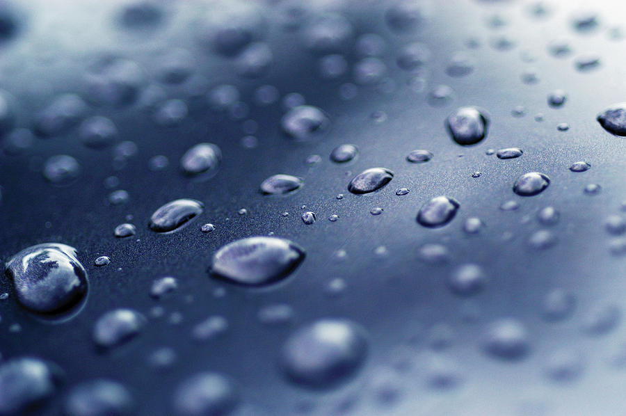 Close-up Of Water Droplets On A Surface Photograph by Medioimages/photodisc