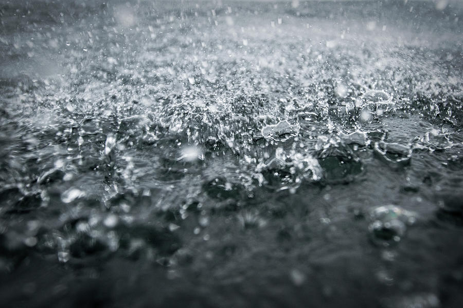 Close-up Of Water In Sea During Rainy Season Photograph by Cavan Images ...