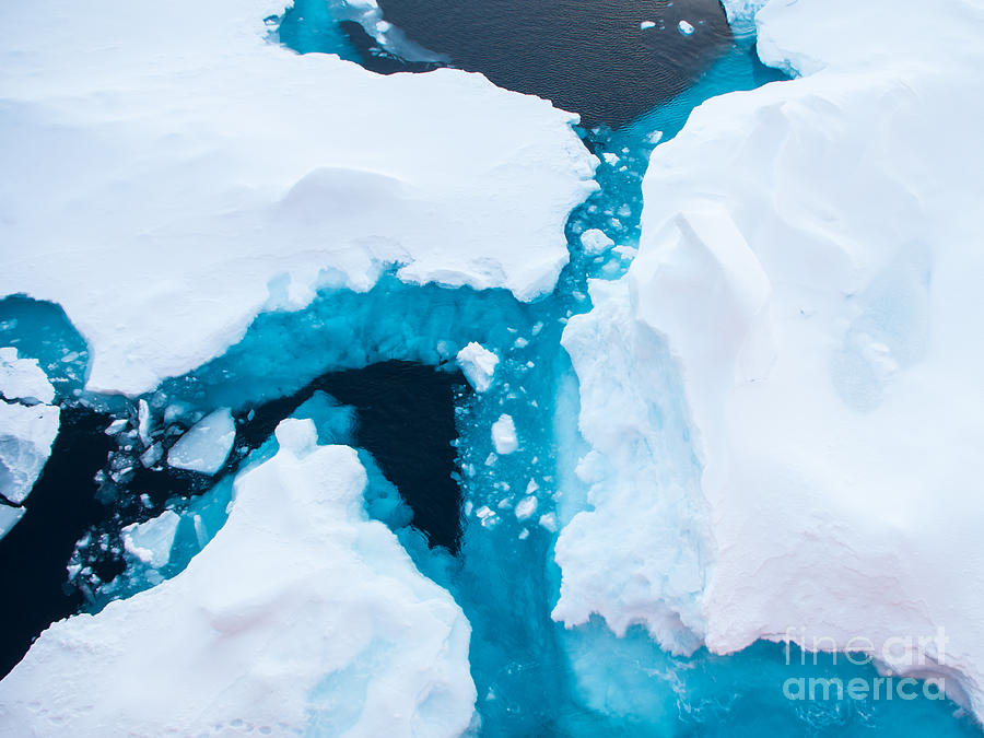 Beauty Photograph - Close Up Photo Of Beautiful Blue Ice by Mikhail Varentsov