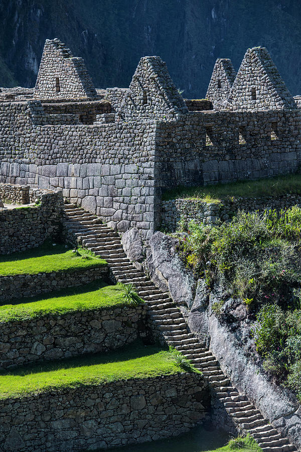 Architecture Photograph - Close Up View Of Inca Ruins, Machu Picchu, Peru by Cavan Images