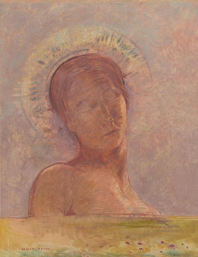 Closed Eyes. Painting by Odilon Redon -1840-1916-