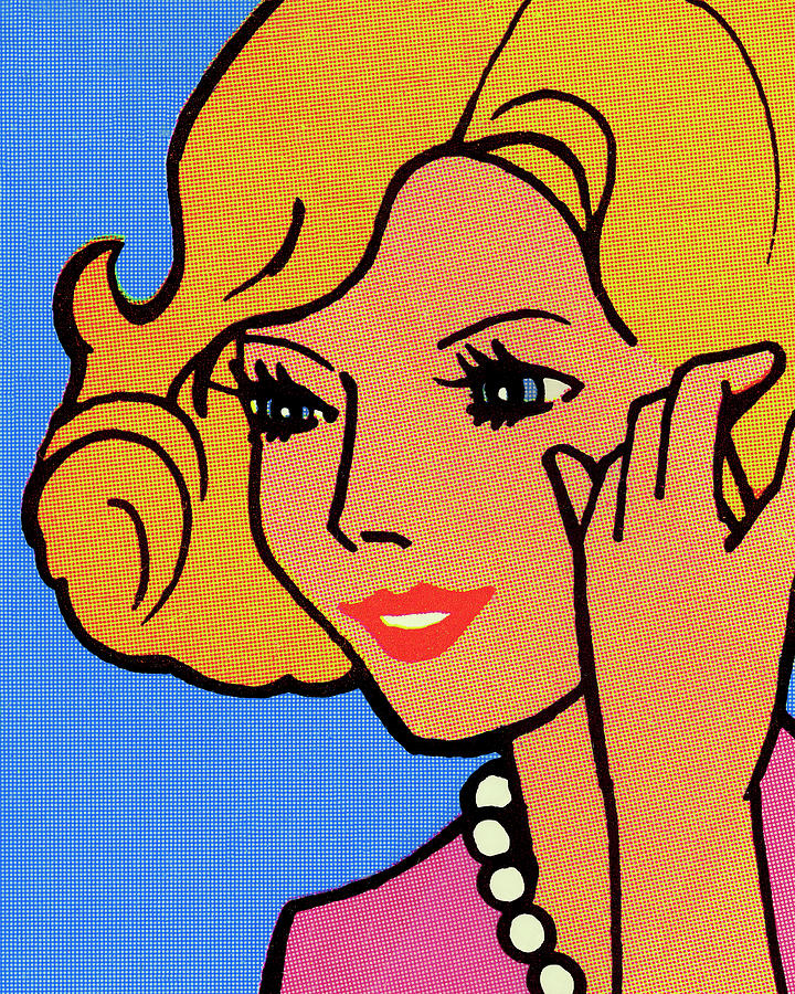 Vintage Drawing - Closeup of a Blond Woman by CSA Images