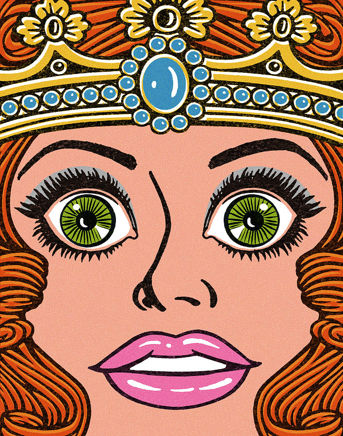 Queen Drawing - Closeup of a Princess by CSA Images