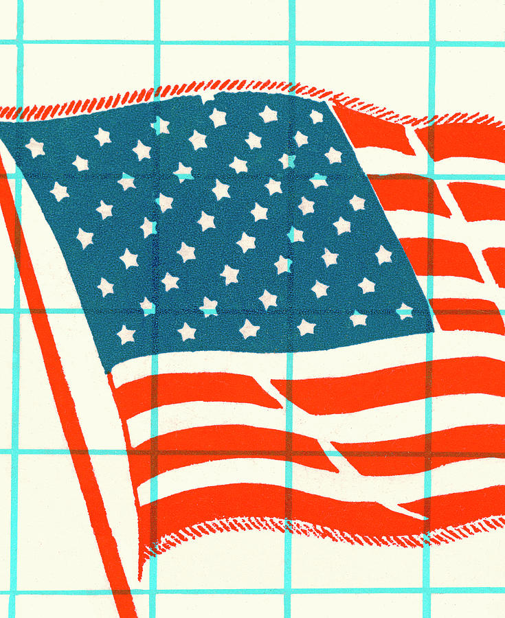 Fourth Of July Drawing - Closeup of American Flag by CSA Images