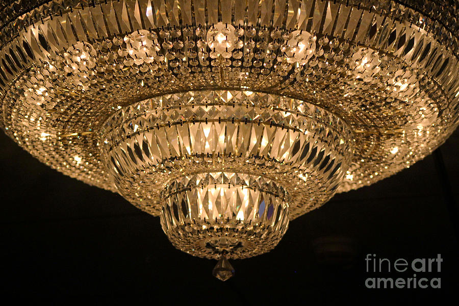 Closeup of Crystal Chandelier at Reagan Library Photograph by Colleen Cornelius