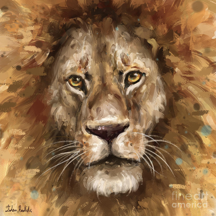 lion portrait painting