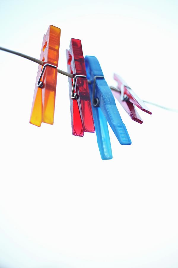 Clothes Pins On The Line Photograph By Oliver Brachat - Fine Art America