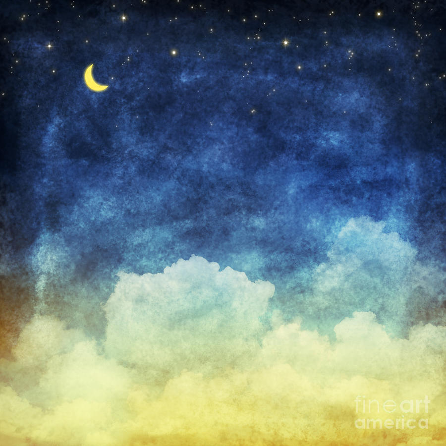 Craft Digital Art - Cloud And Sky At Night yellow And Blue by Mr.lightman1975 Craft Digital Art - Cloud And Sky At Night yellow And Blue by Mr.lightman1975