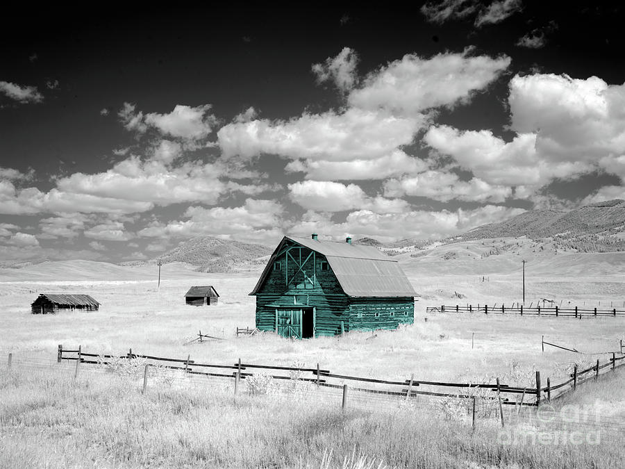 Landscape Photograph - Cloud Barn Teal by Mindy Sommers