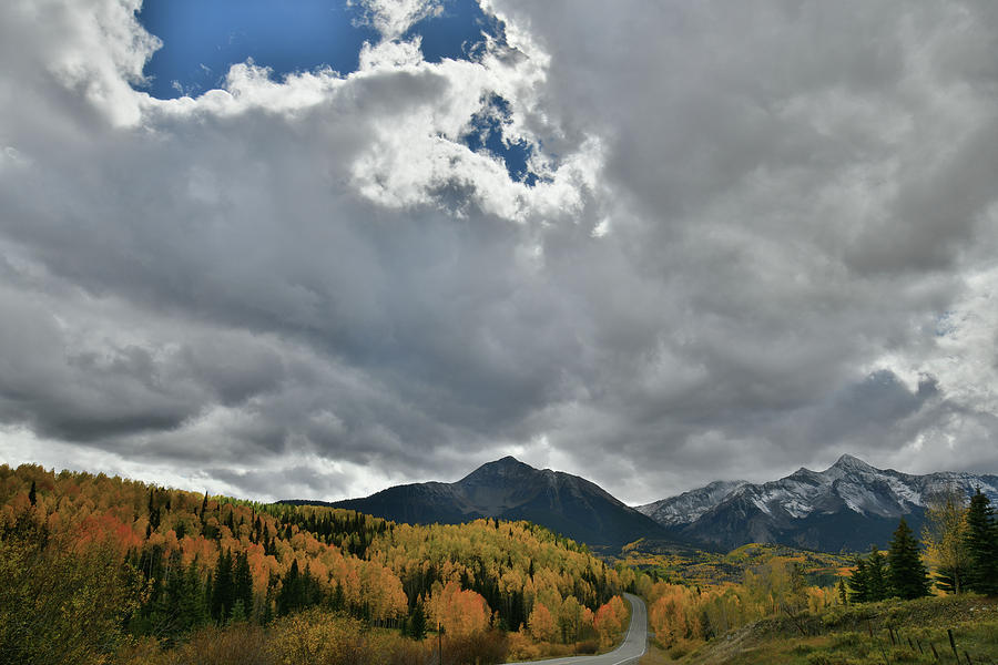 Cloud Break over Highway 145 Fall Colors Photograph by Ray Mathis