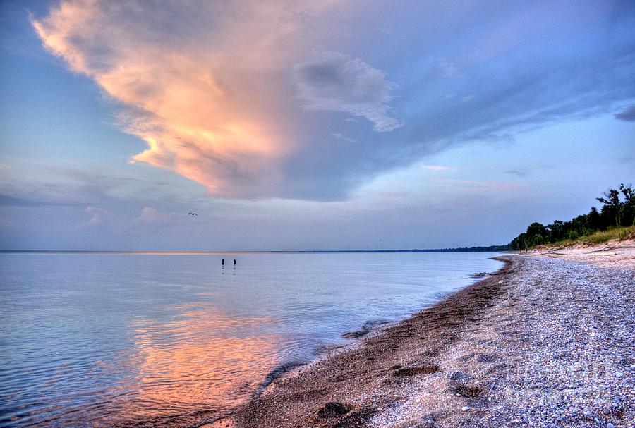 Beach Photograph - Cloud Front Reflection 2 by John Scatcherd