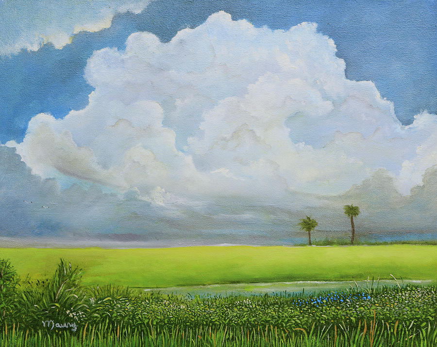 Cloud Over The Lagoon Painting by Alicia Maury