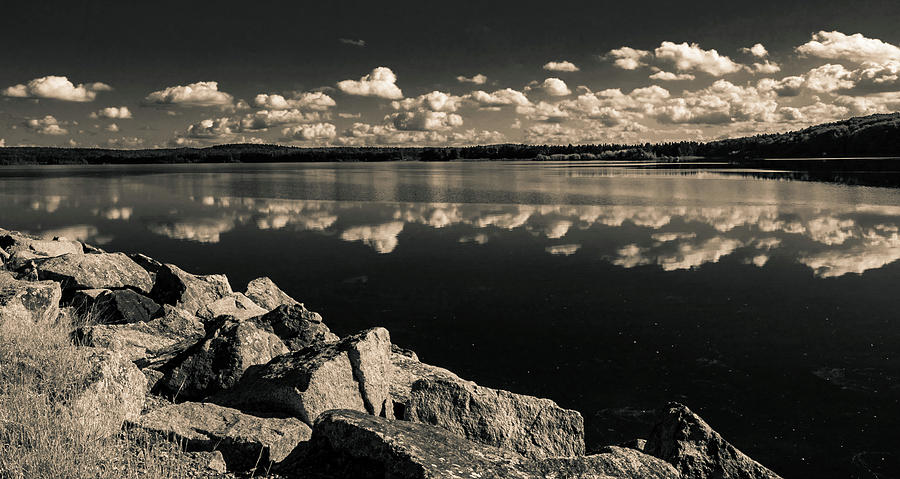 Cloud Reflections Wachusett Reservoir 5 Photograph by Michael Saunders