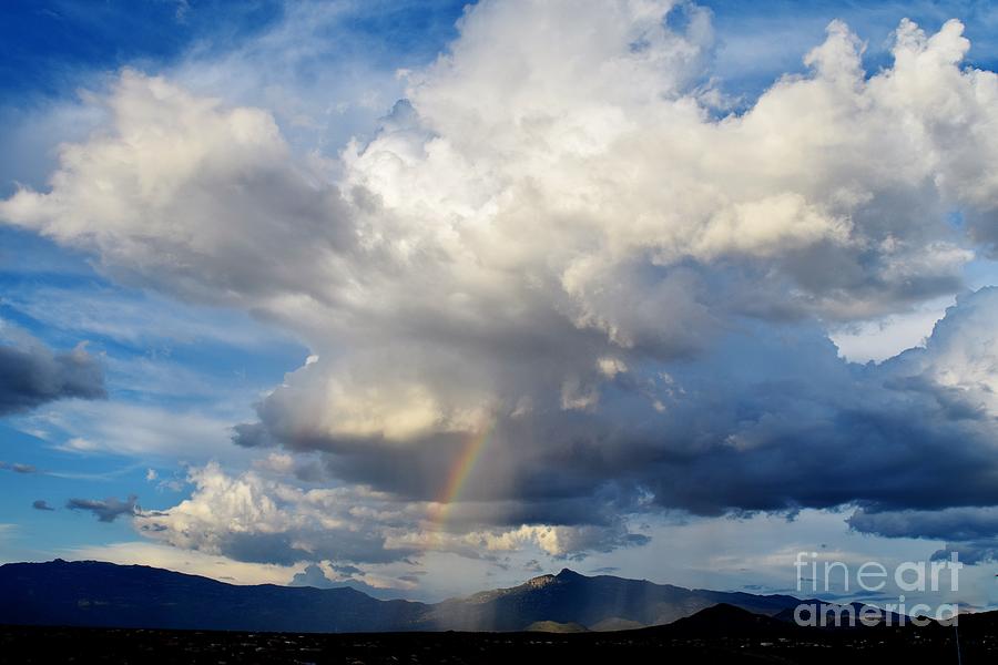 Clouds R - Rain Rays Rainbow Photograph by Janet Marie