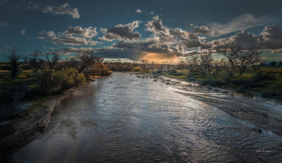Dramatic Photograph - Cloudburst over the Estrella River by Tim Bryan