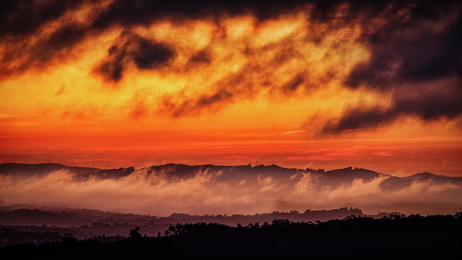 Clouds and Fog at Sunrise - Portugal Photograph by Stuart Litoff