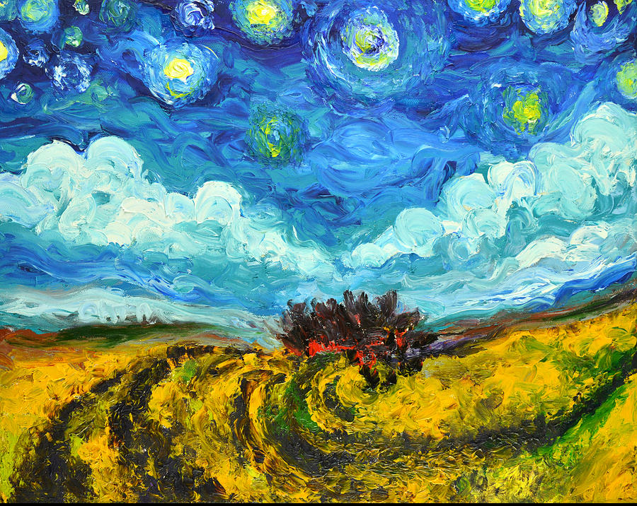 Clouds and stars Painting by Chiara Magni
