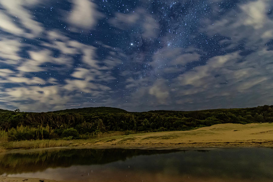 Clouds And Stars Nightscape At The Beach Photograph By Merrillie Redden Pixels 