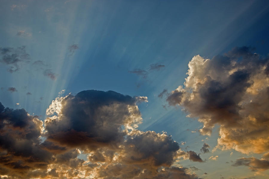 Clouds And Sunbeam In Mornings First Photograph by Darrell Gulin