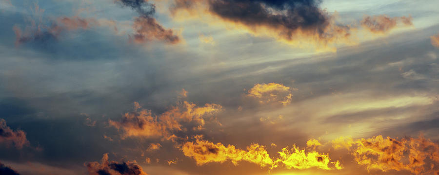 Clouds at Sunset Panorama Photograph by Robert Ullmann