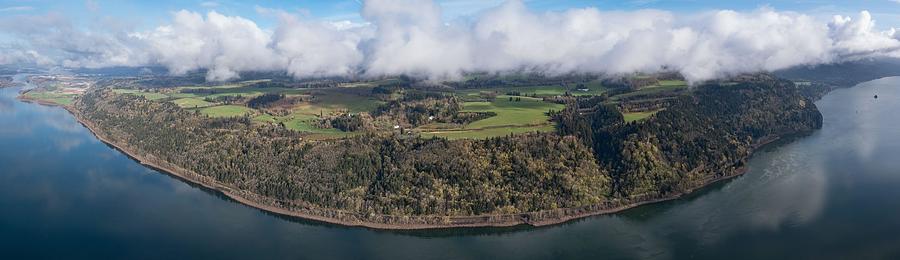 Nature Photograph - Clouds Drift Over The Columbia River by Ethan Daniels